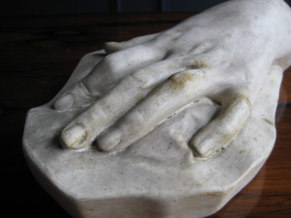 hand made of plaster