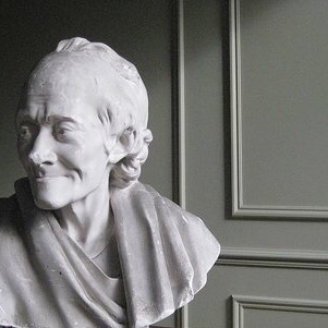 antique Voltaire plaster bust