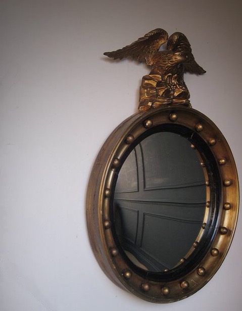 Regency convex antique mirror