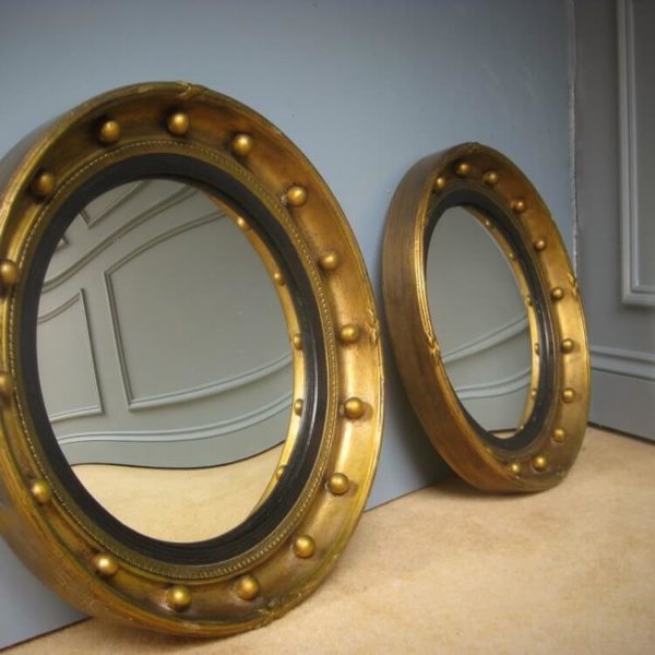 pair of antique convex mirrors