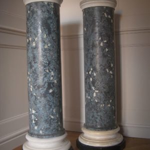 Pair of marble and scagliola pedestals
