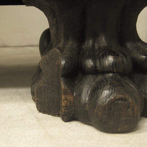 R.J. Horner carved oak lions paw foot