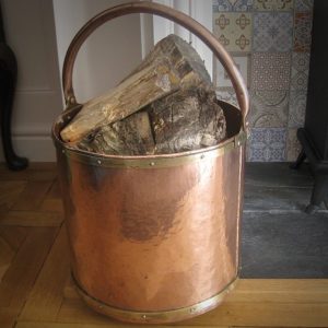 copper fireside log bin