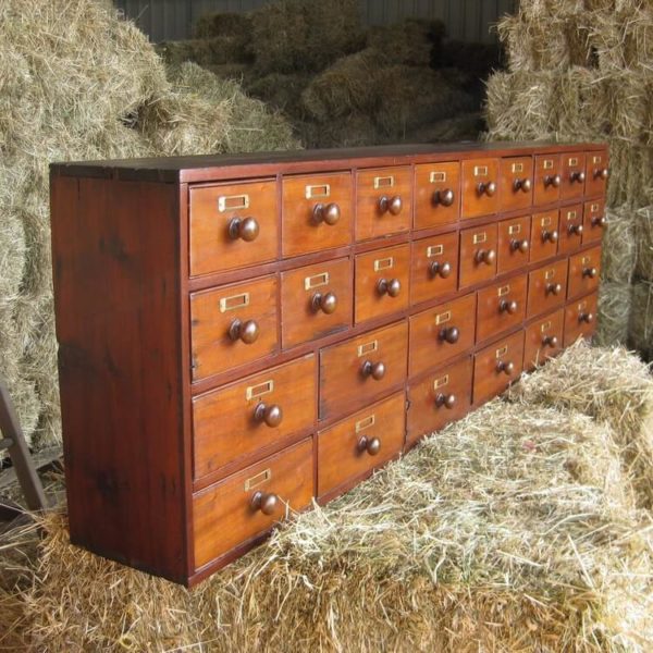 antique bank of drawers