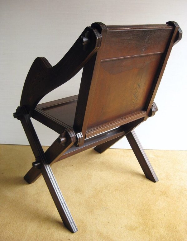 Victorian oak church chair