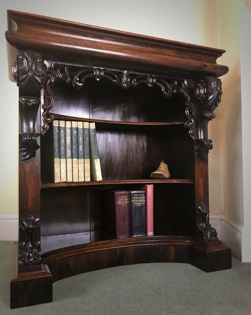 Rosewood open bookcase