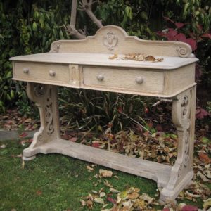 Bleached oak Victorian hall table