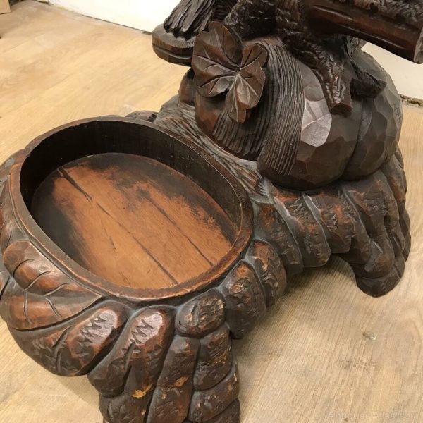 Limewood carved umbrella stand