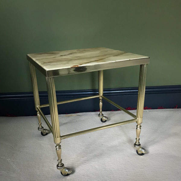 Marble and brass lamp table