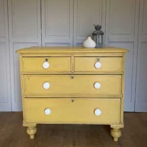 painted pine chest of drawers